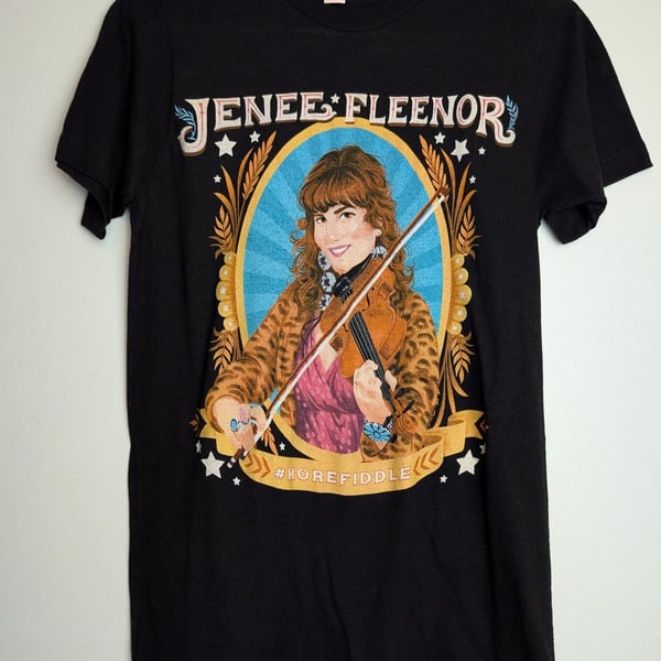 Tultex Jenee Fleenor Size S Black Graphic T-Shirt More Fiddle