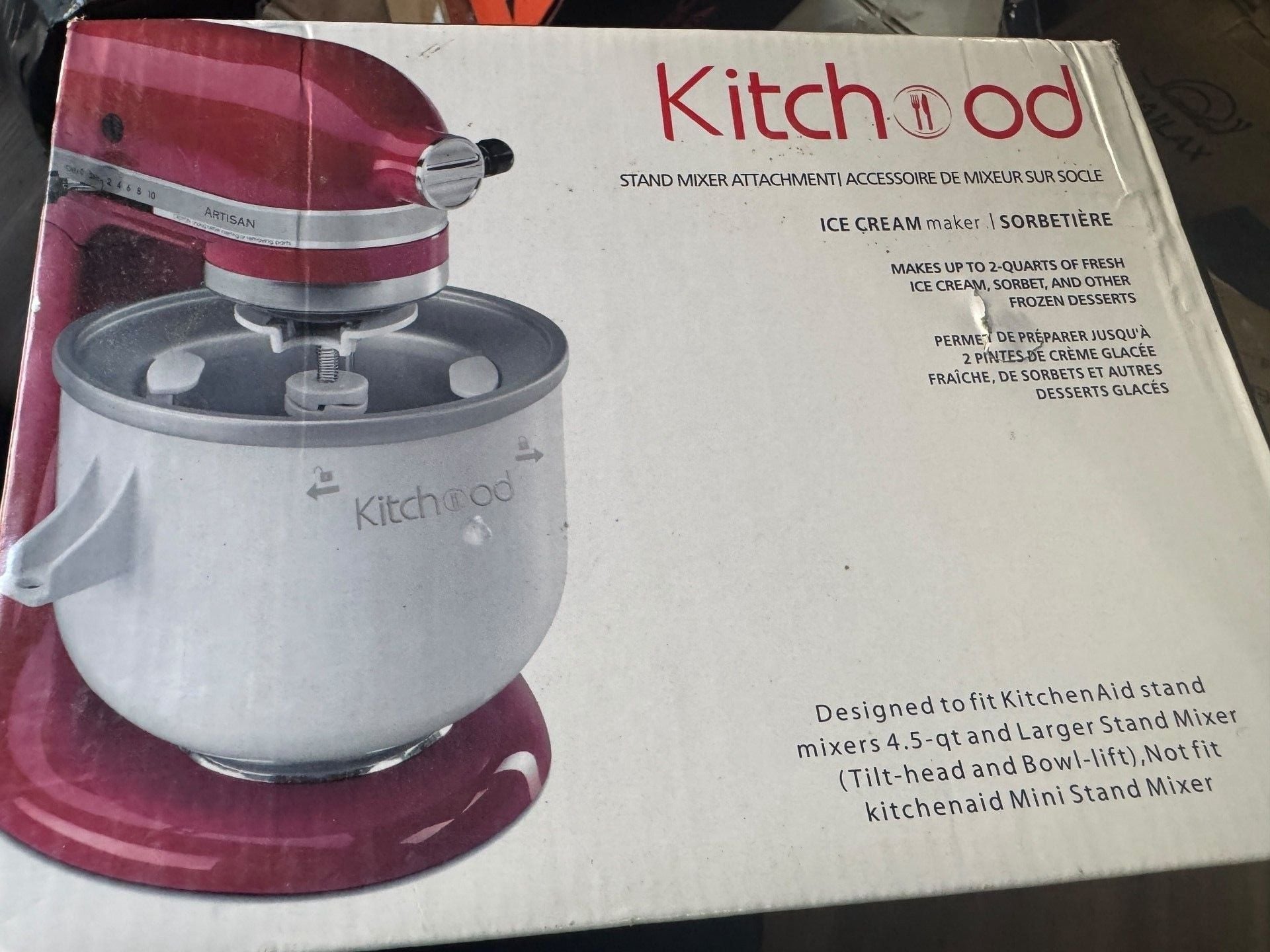 KitchenHood Ice Cream Maker Stand Mixer Attachment 1
