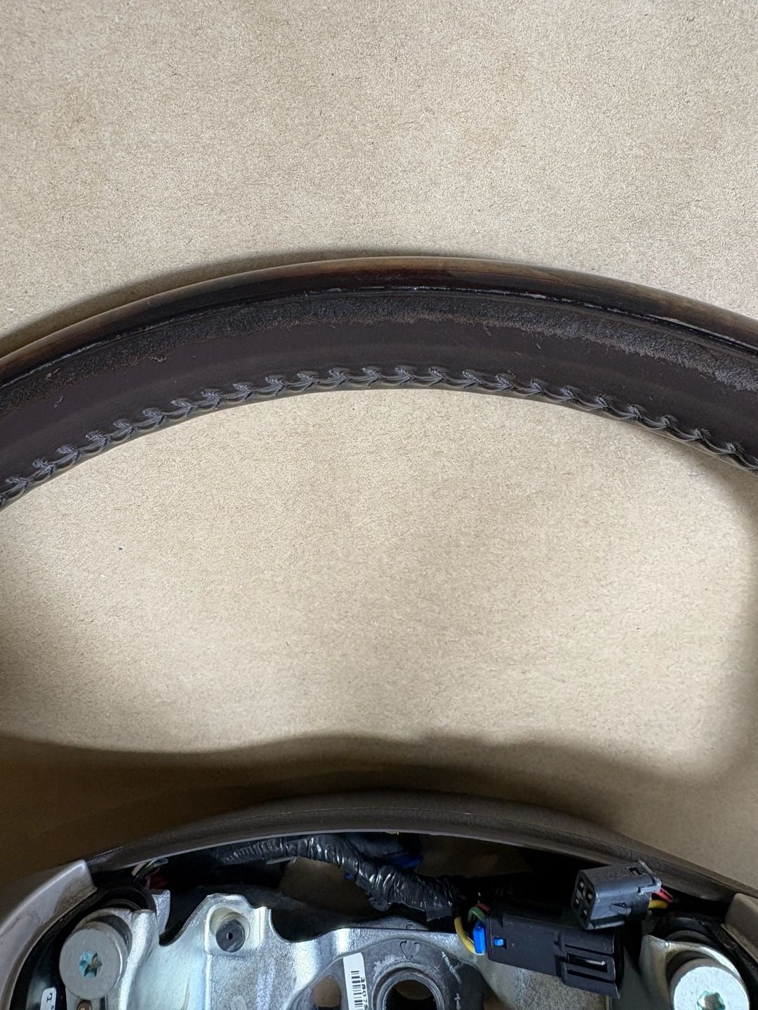 2007–08 Cadillac Escalade Cocoa Wood Leather Heated Steering Wheel 15917947 7