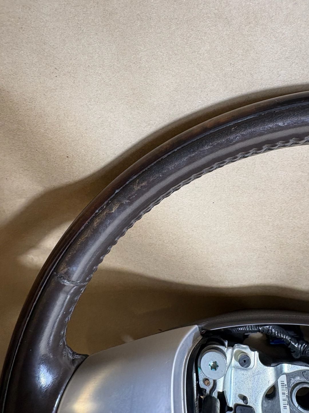 2007–08 Cadillac Escalade Cocoa Wood Leather Heated Steering Wheel 15917947 8
