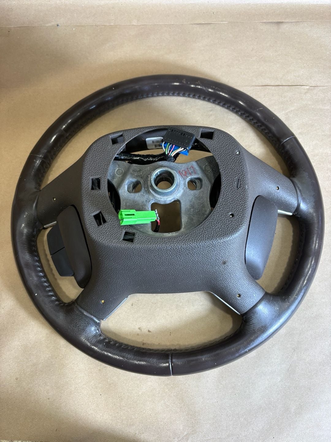 2007–08 Cadillac Escalade Cocoa Wood Leather Heated Steering Wheel 15917947 13