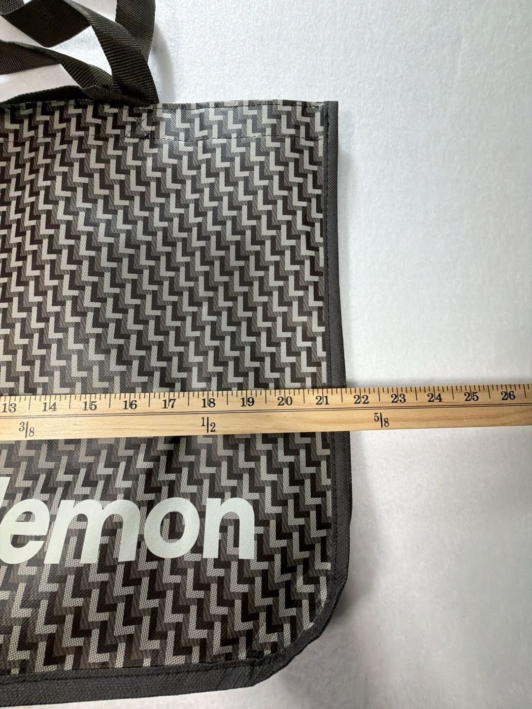 Lululemon Reusable Shopping Tote Bag Brown Geometric Pattern 4