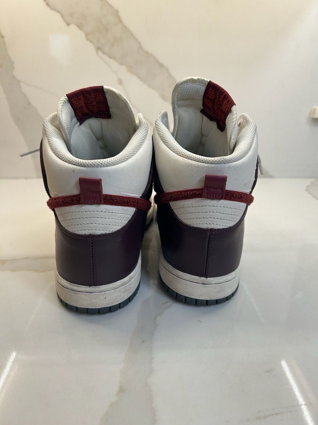 Nike Dunk High Gray Red Wine bBurgundy White Varsity Men's Size 10 5