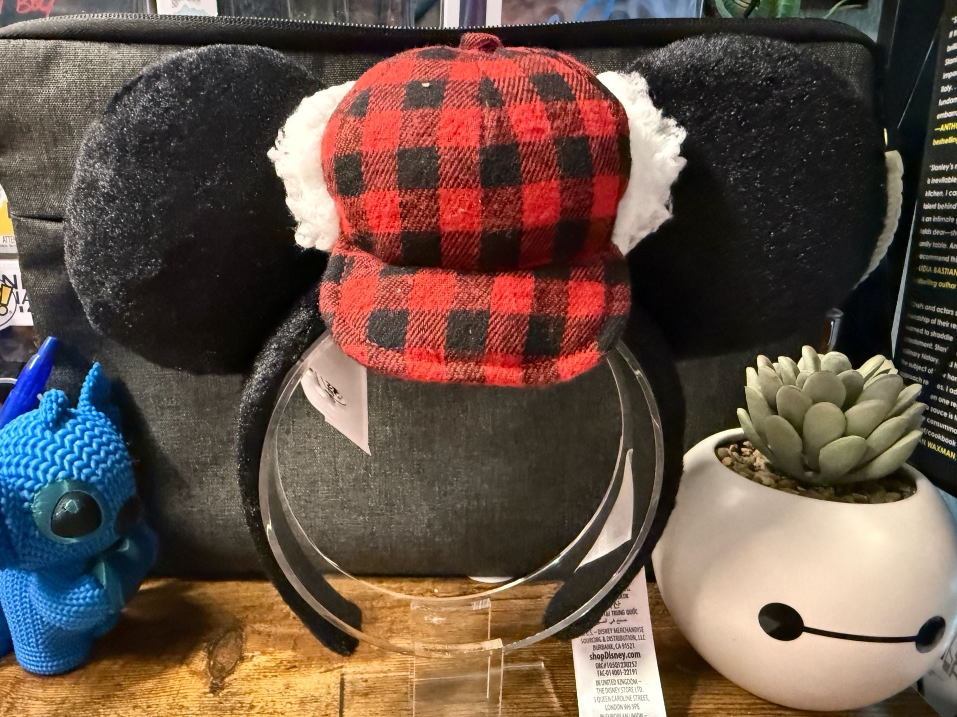 NWT Disney Minnie Mouse Ears Plaid Holiday Headband 2