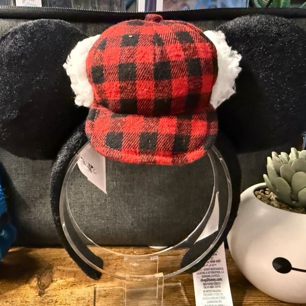 NWT Disney Minnie Mouse Ears Plaid Holiday Headband