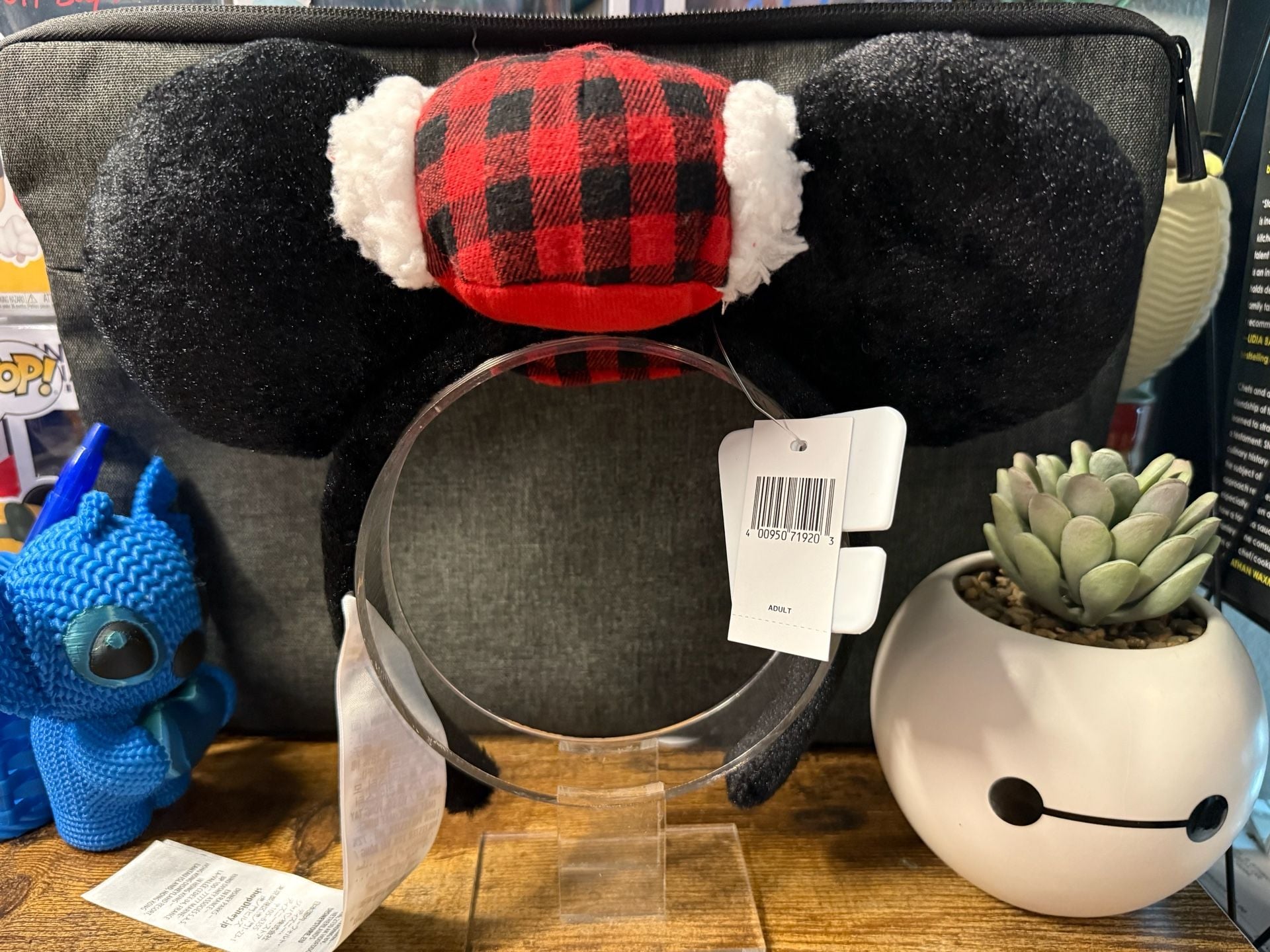 NWT Disney Minnie Mouse Ears Plaid Holiday Headband 3