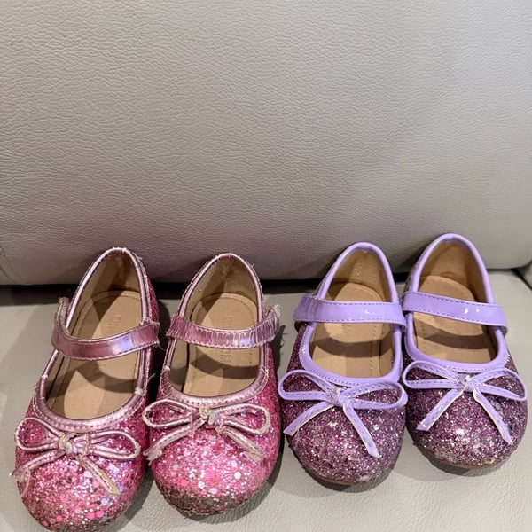 Otter momo Girls Glitter Mary Jane Ballet Flats Size 6 Pink and Purple Lot