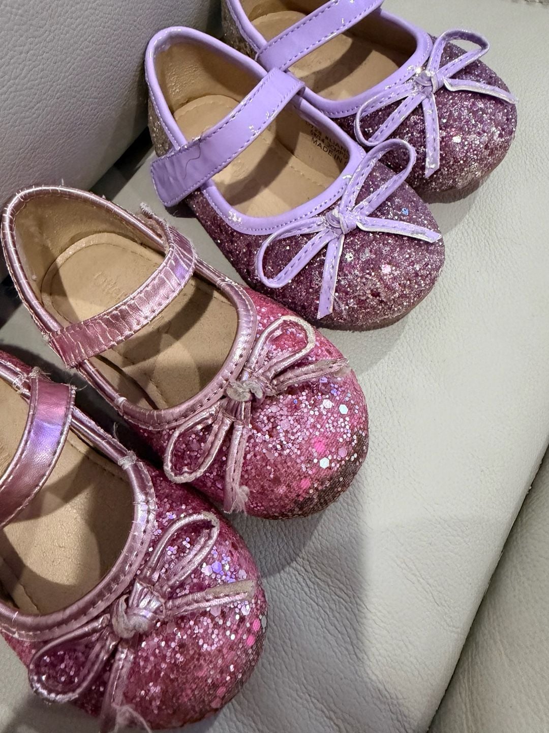 Otter momo Girls Glitter Mary Jane Ballet Flats Size 6 Pink and Purple Lot 2