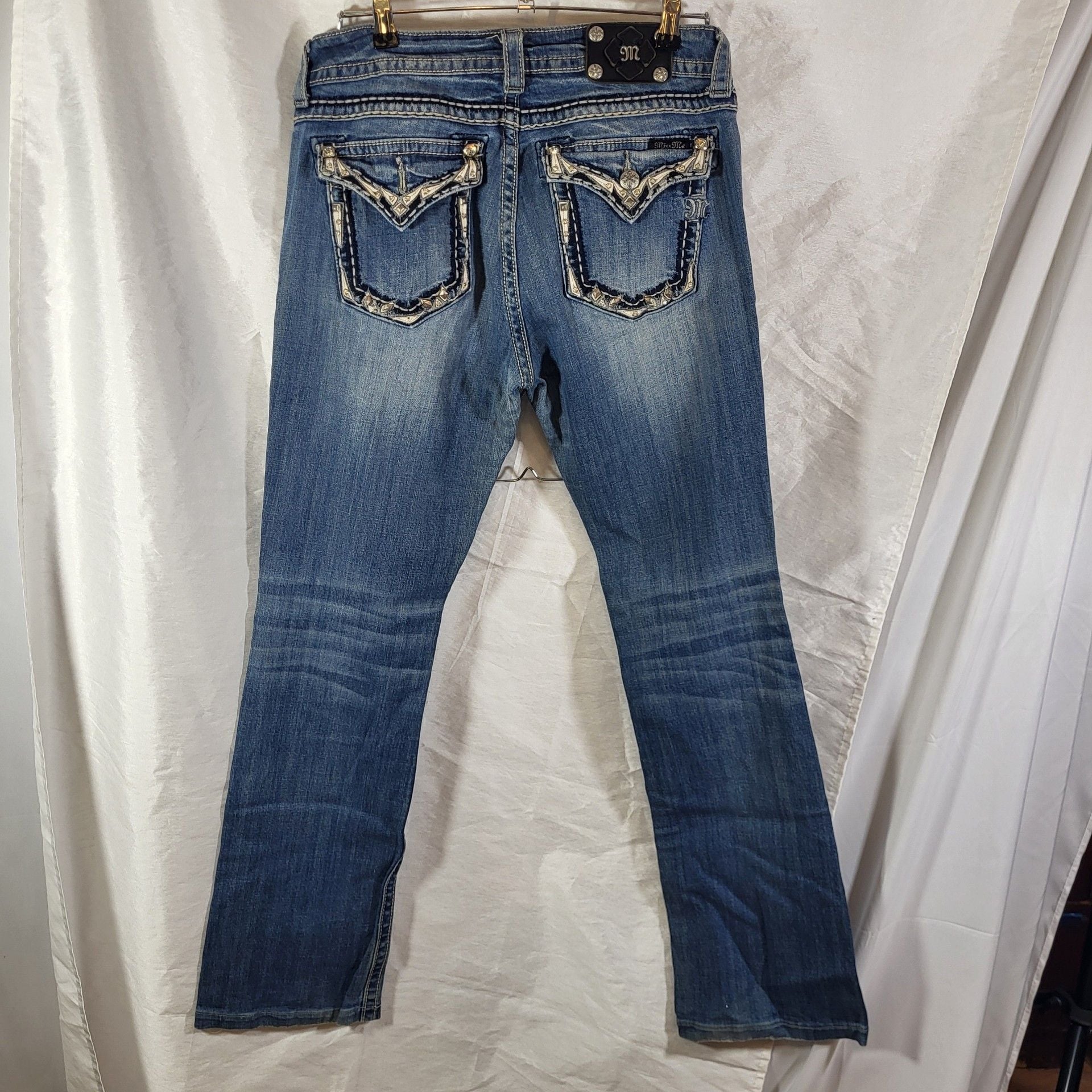 Miss Me Jeans WP5881B2 Size 31 Mid Rise Bootcut Embellished 4