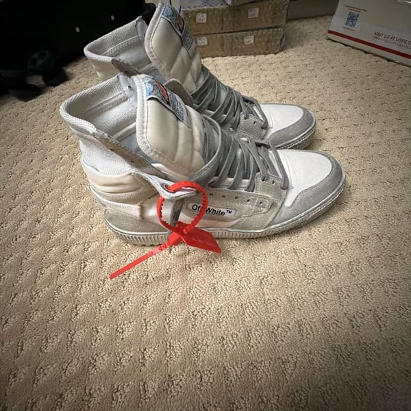 Off-White Off-Court 3.0 High White Silver Glitter Sneakers