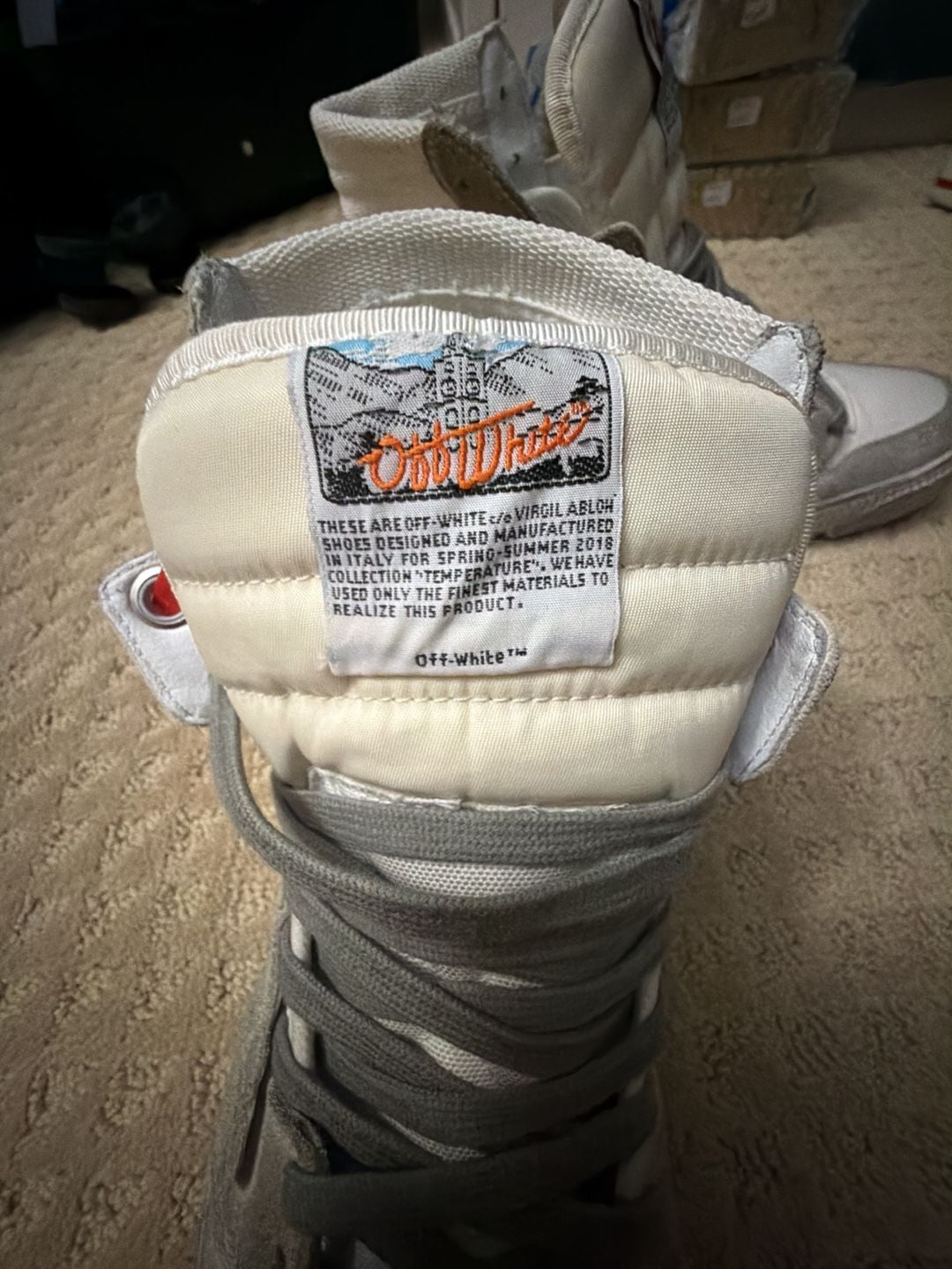 Off-White Off-Court 3.0 High White Silver Glitter Sneakers 4