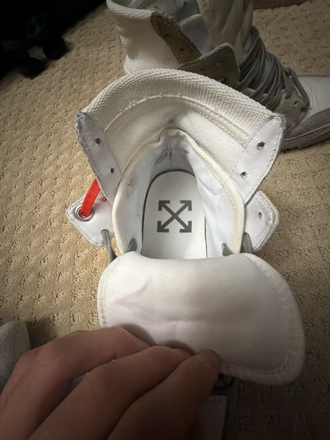 Off-White Off-Court 3.0 High White Silver Glitter Sneakers 5