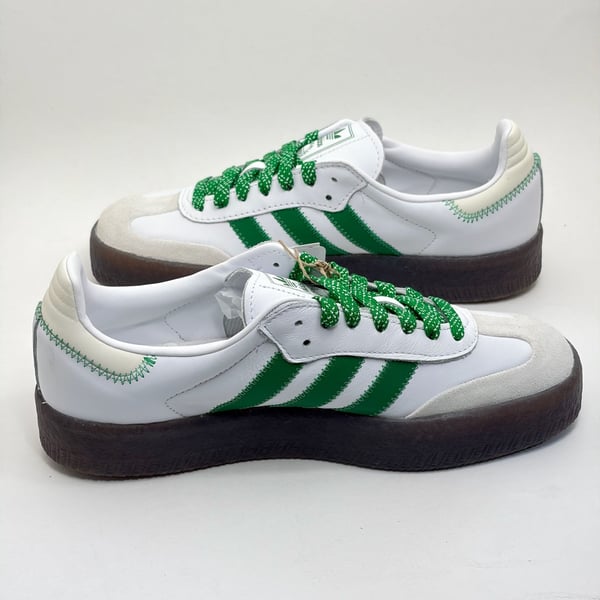 adidas Sambae IE9105 Women 9 White Green Gum New Tags Defect NWOB