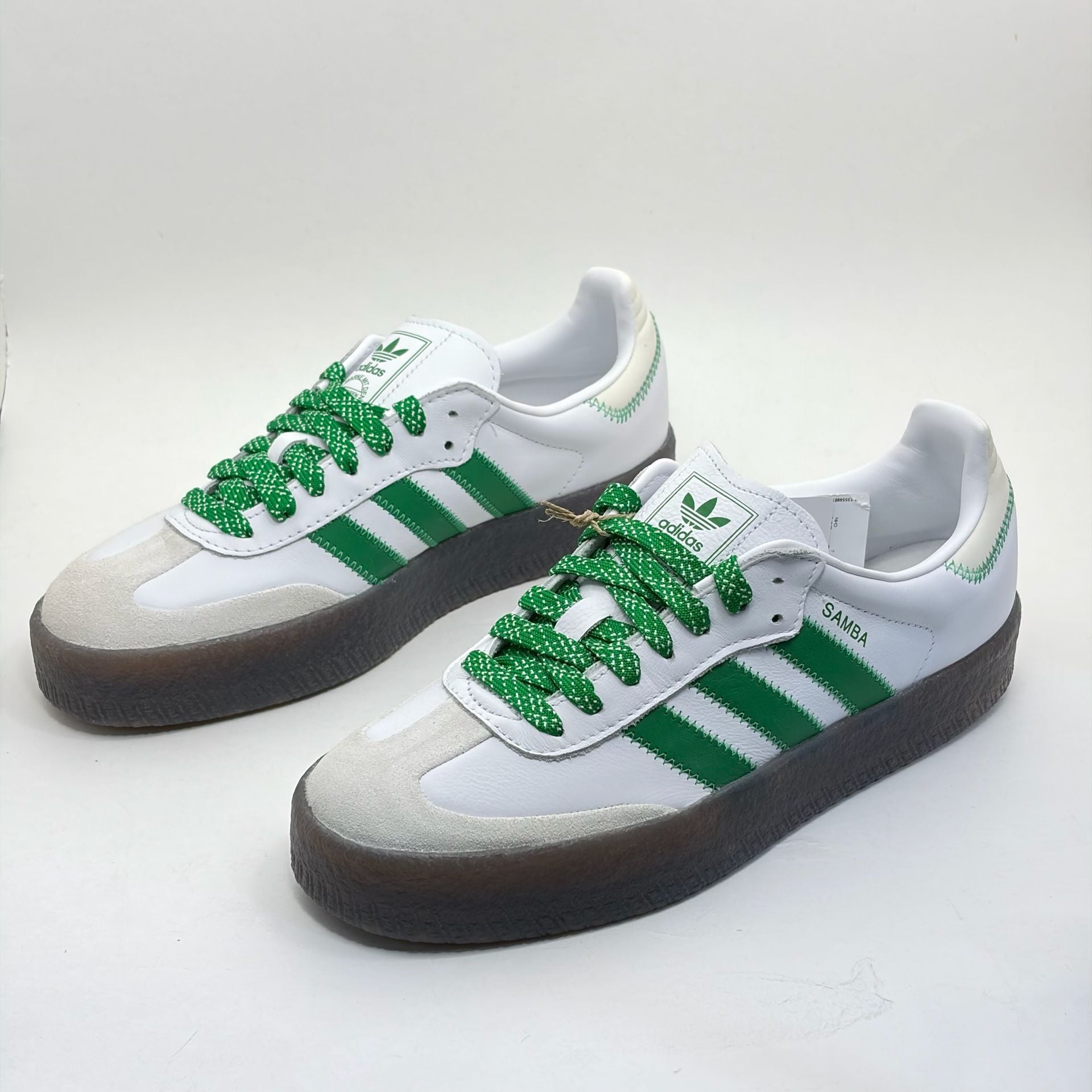 adidas Sambae IE9105 Women 9 White Green Gum New Tags Defect NWOB 7