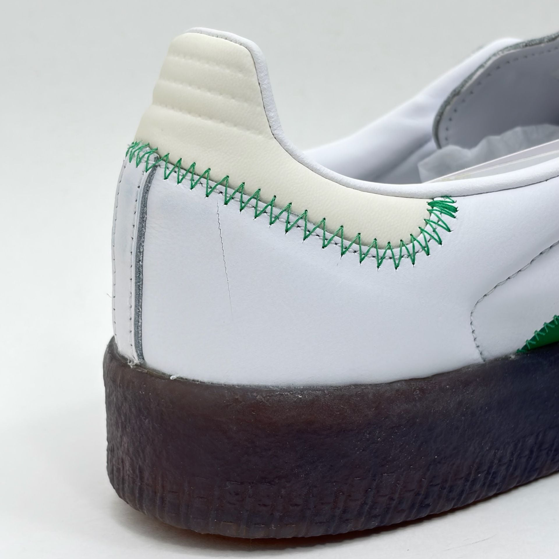 adidas Sambae IE9105 Women 9 White Green Gum New Tags Defect NWOB 10