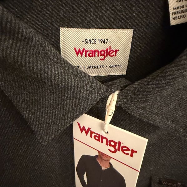 Wrangler Long Sleeve Brushed Knit Shirt Size S Gray Workwear Utility