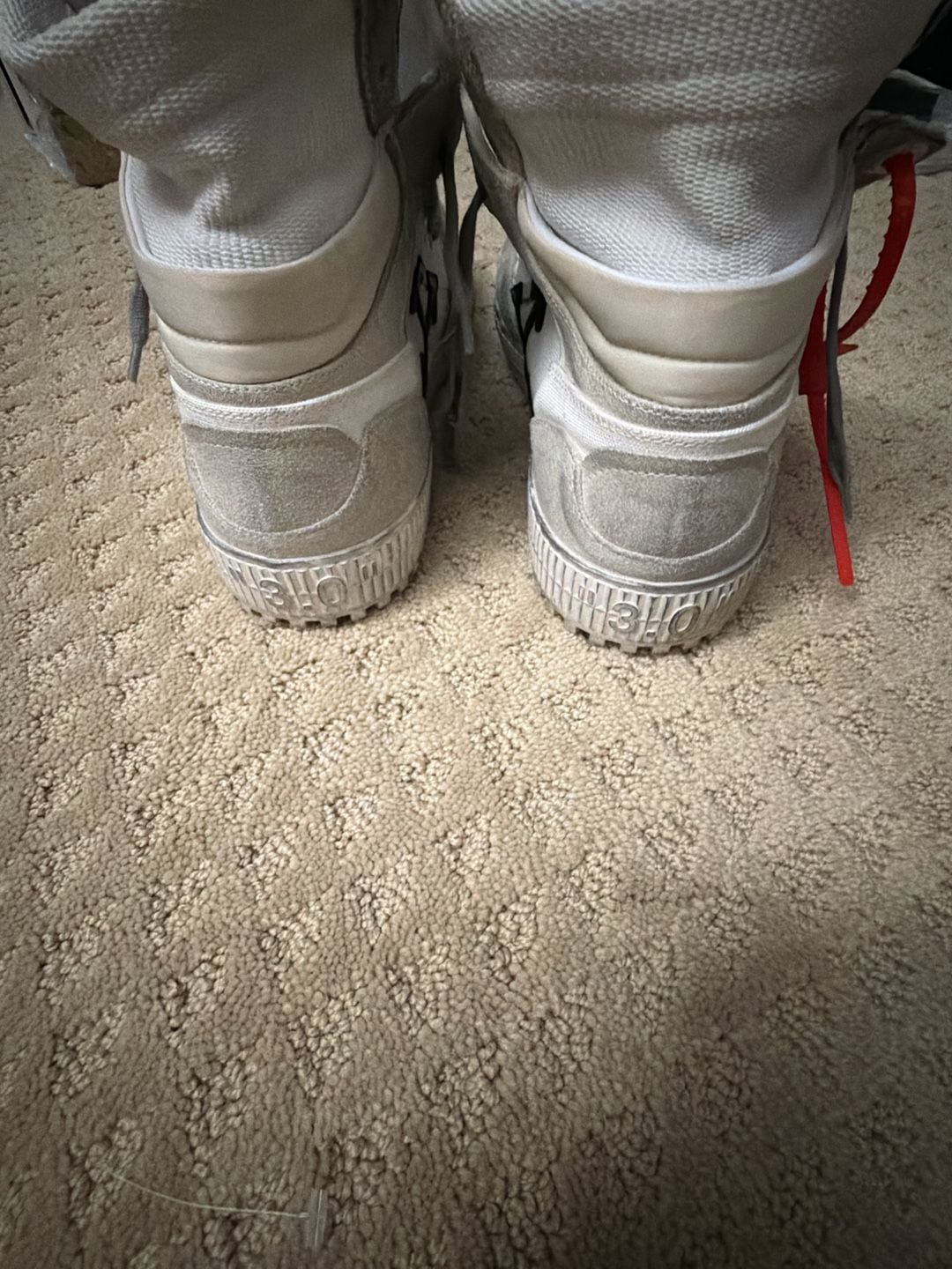 Off-White Off-Court 3.0 High White Silver Glitter Sneakers 9