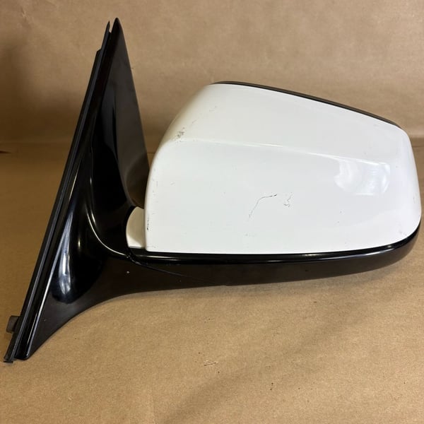 2012 BMW 740i Driver Side Mirror Assembly OEM F01 White/Black