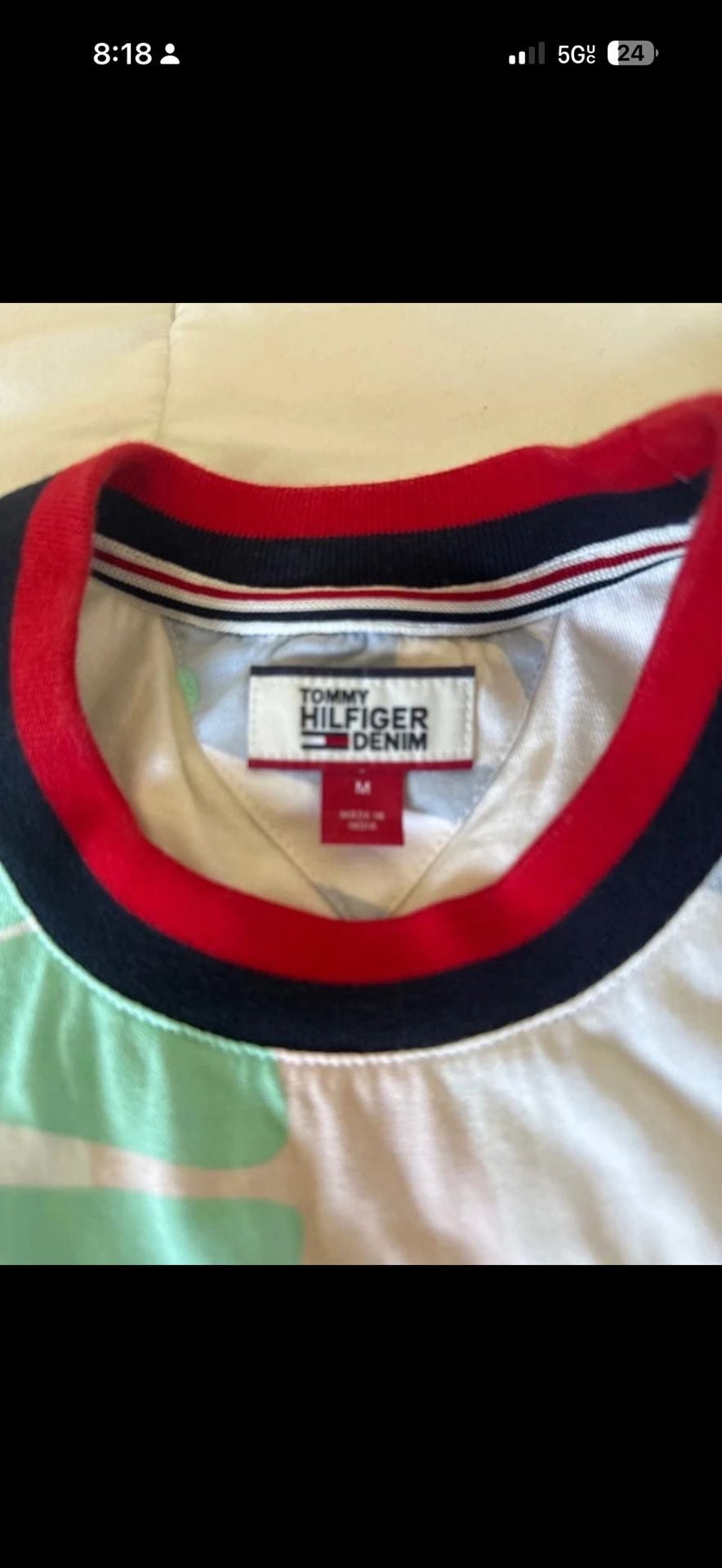 Tommy Hilfiger Denim Tank Top Size M Tropical Print Crop 3
