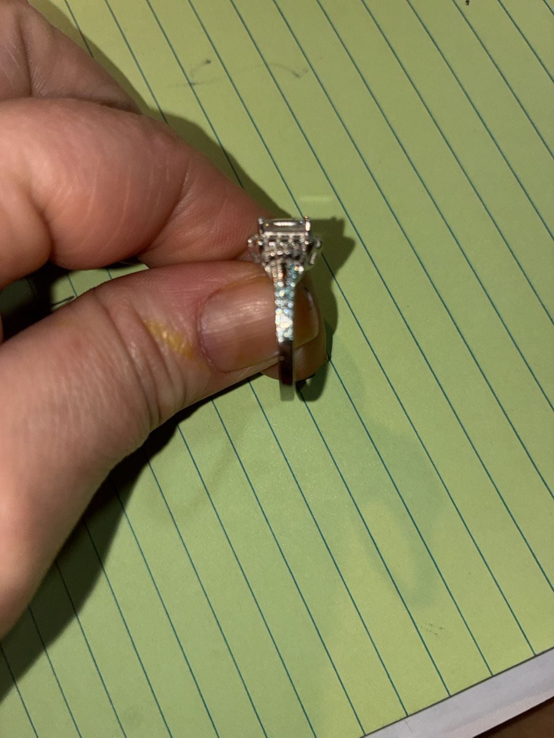 Emerald Cut Halo Engagement Ring With Split Shank 4