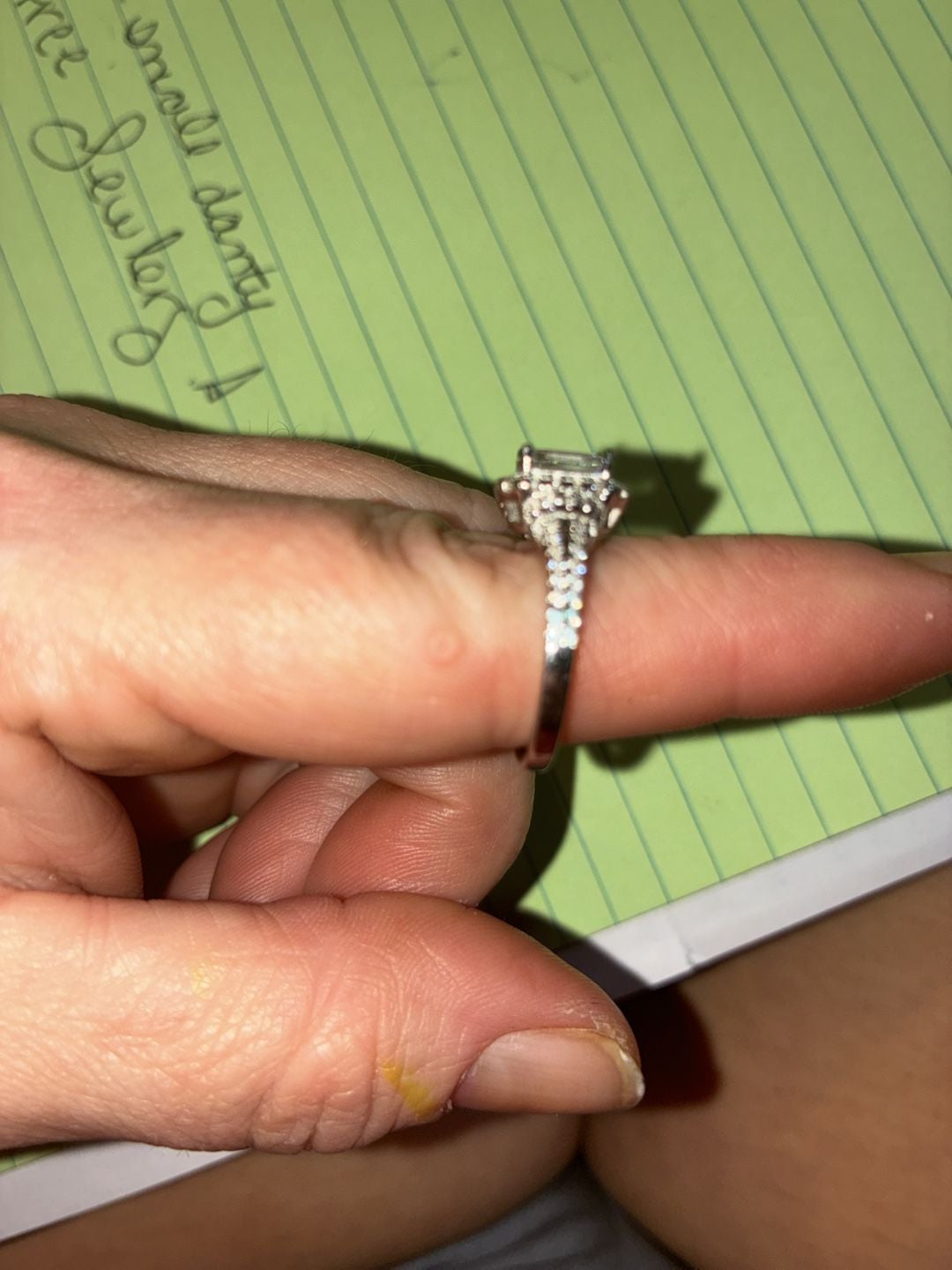 Emerald Cut Halo Engagement Ring With Split Shank 6