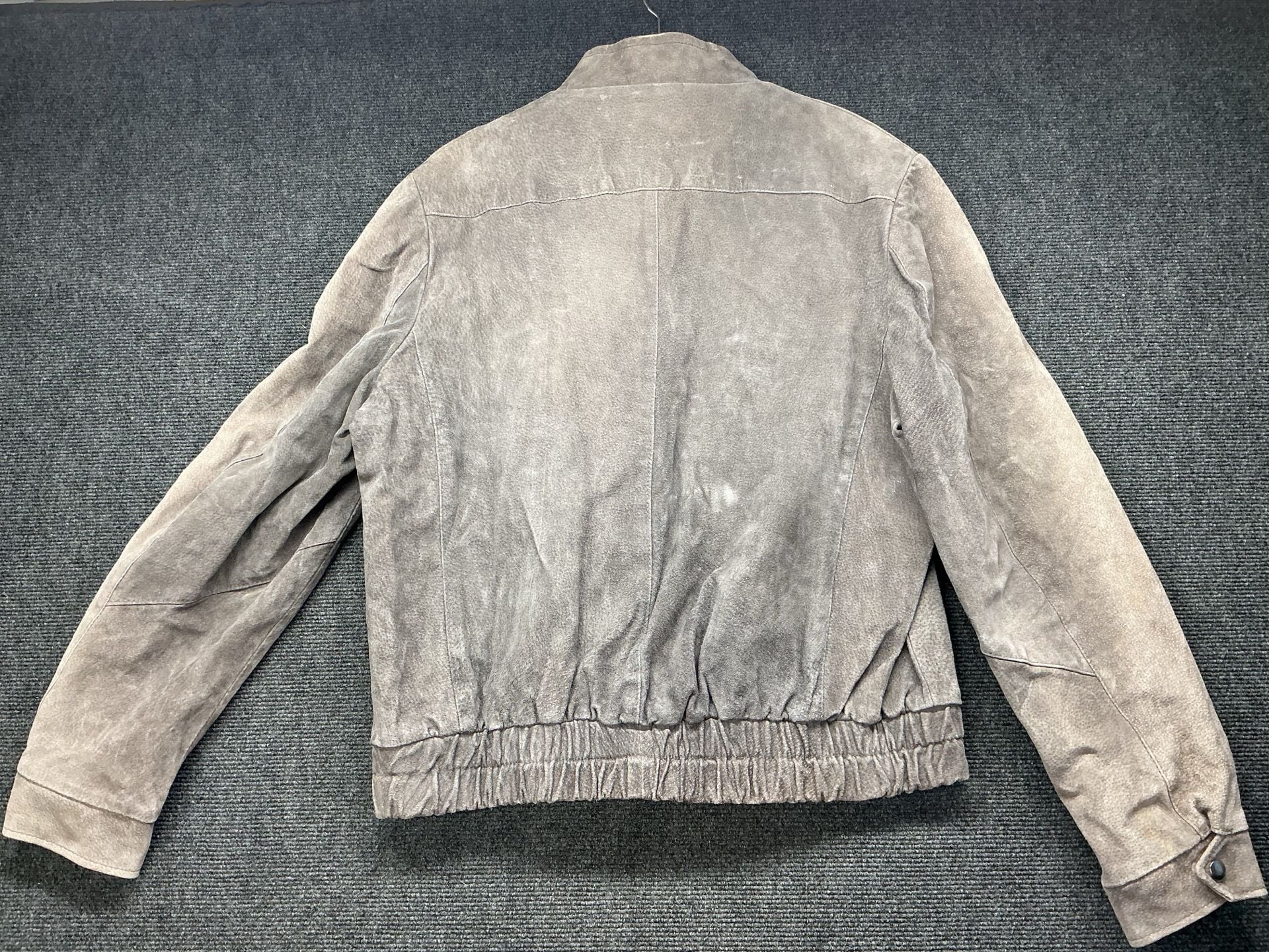 Marquis Of London Suede Leather Bomber Jacket Tan Beige Full Zip 8