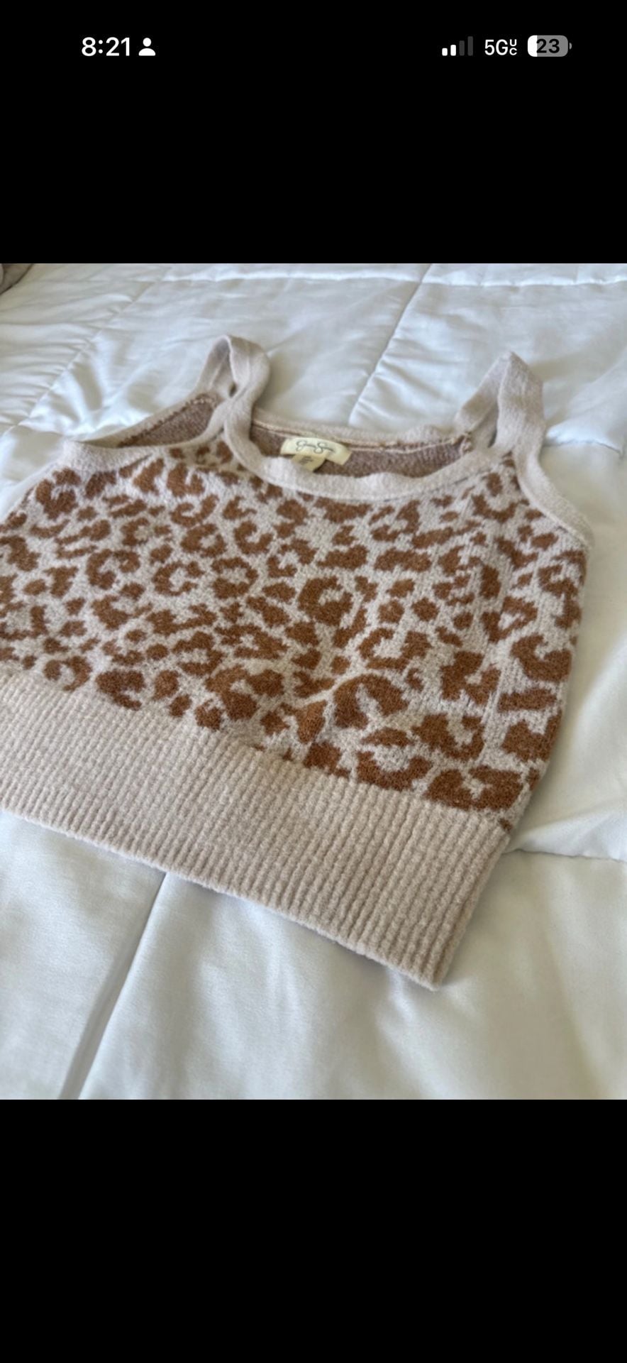Jessica Simpson Womens Size Small Animal Print Lace Trim Cami Tank Top 3