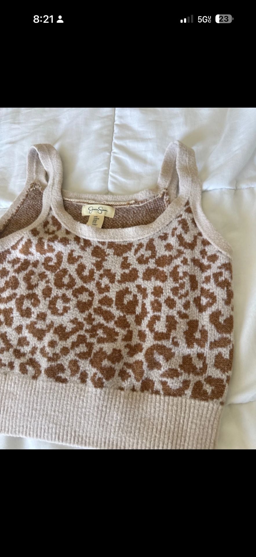 Jessica Simpson Womens Size Small Animal Print Lace Trim Cami Tank Top 4