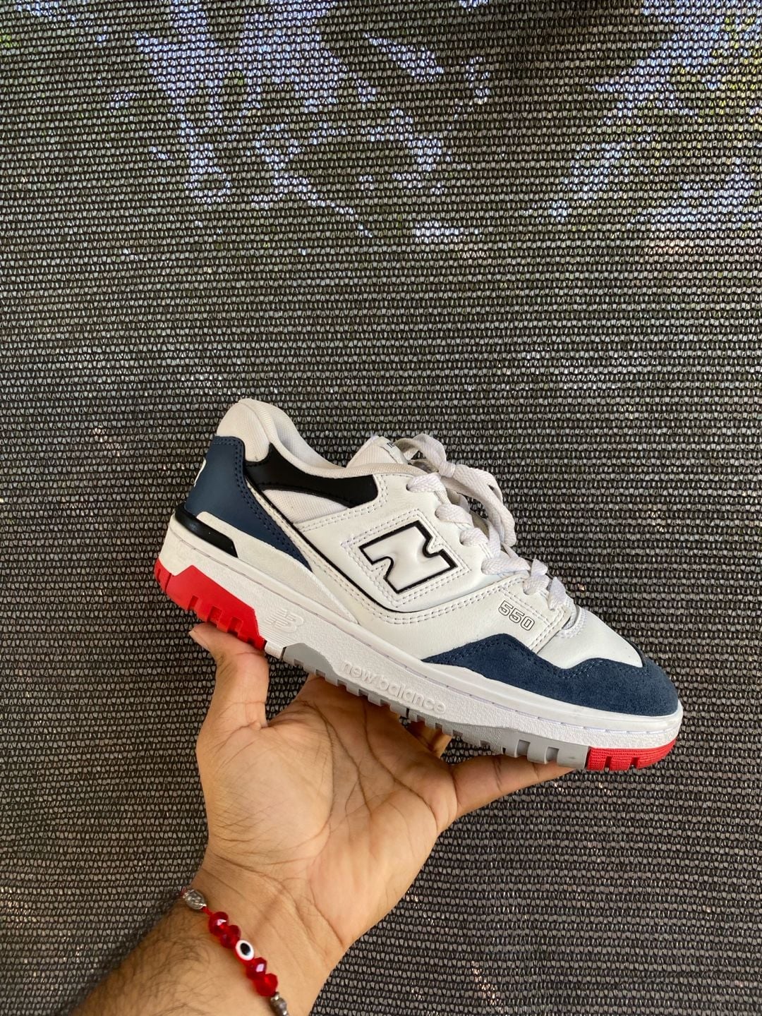 New Balance 550 White Navy True Red Sneakers 2