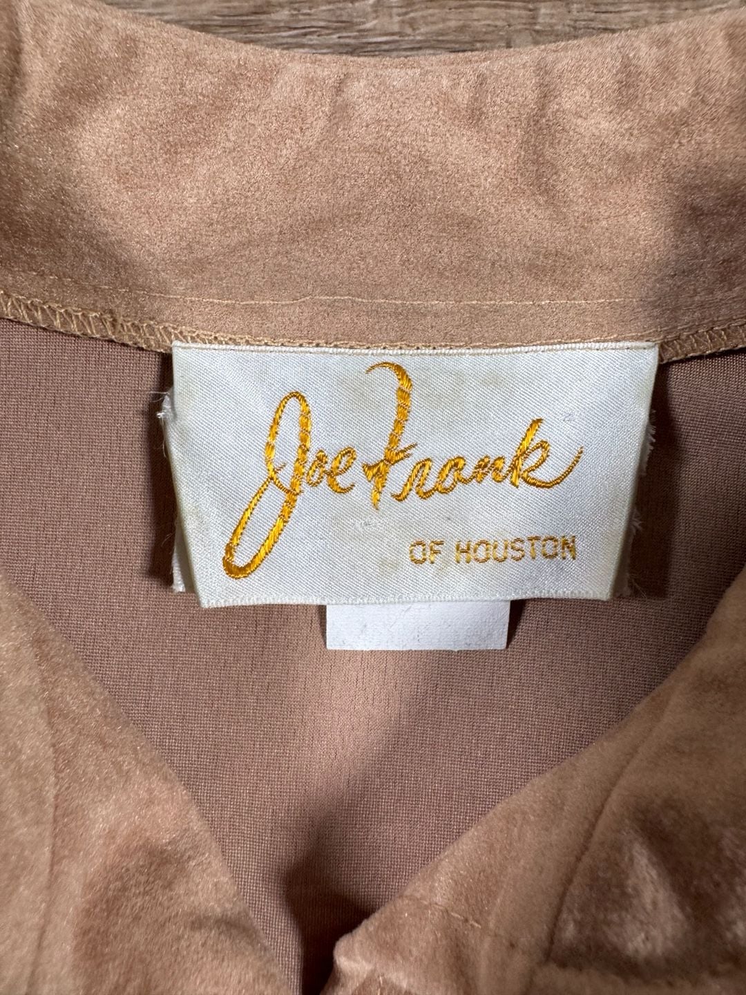 Vintage Joe Frank of Houston Faux Suede Shirt Dress Beige Belted Size 10 5