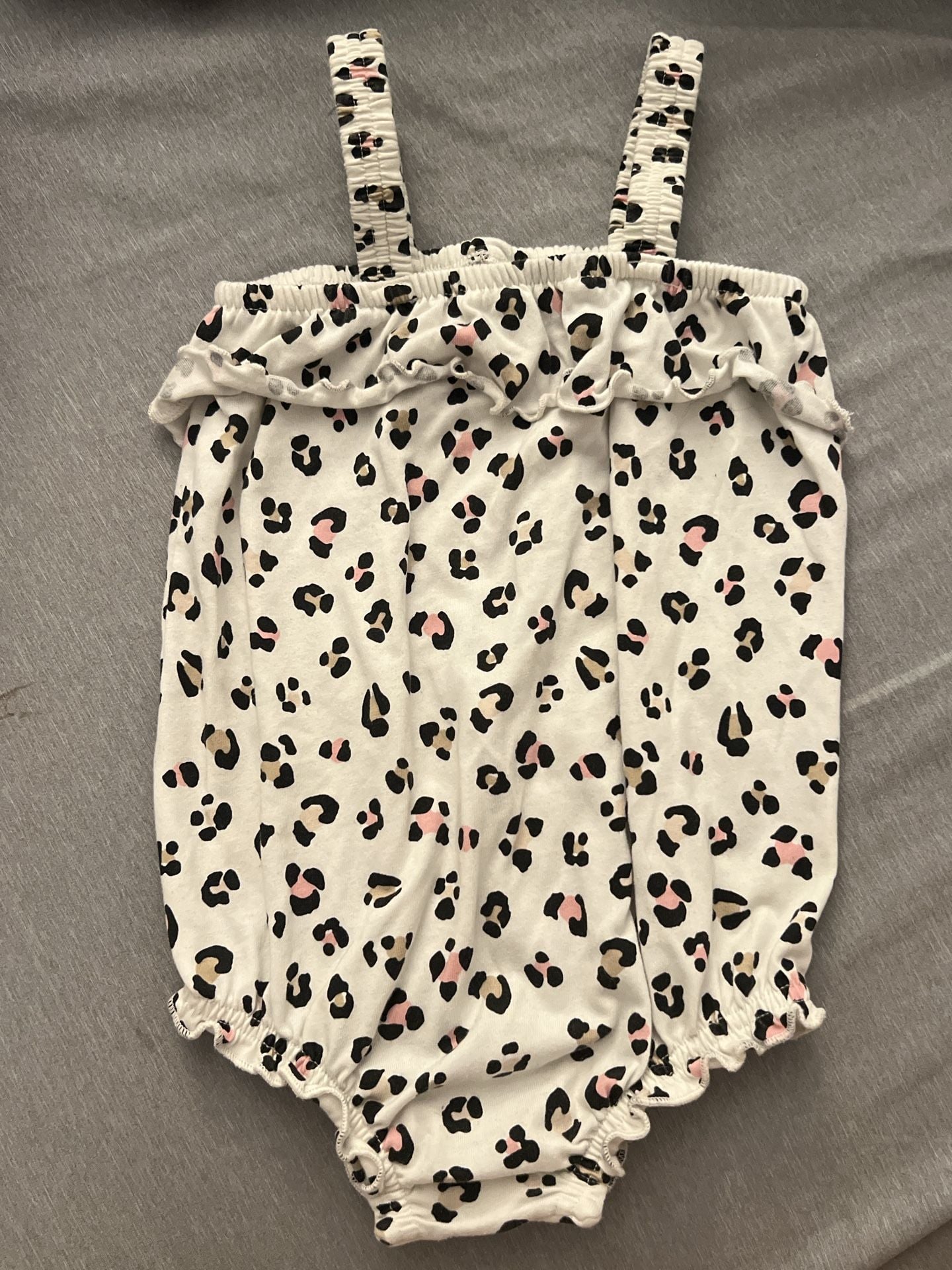 Wonder Nation Ruffle Bubble Romper Size 24M Leopard Print 2