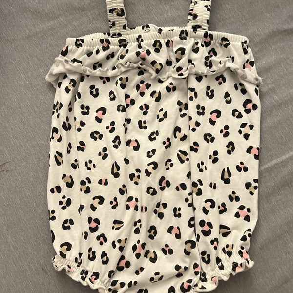 Wonder Nation Ruffle Bubble Romper Size 24M Leopard Print