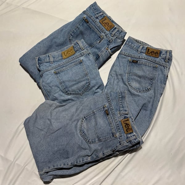 Lot Of 4 Vtg 90s Lee Regular Fit Jeans 40x27 Made in USA Blue Denim