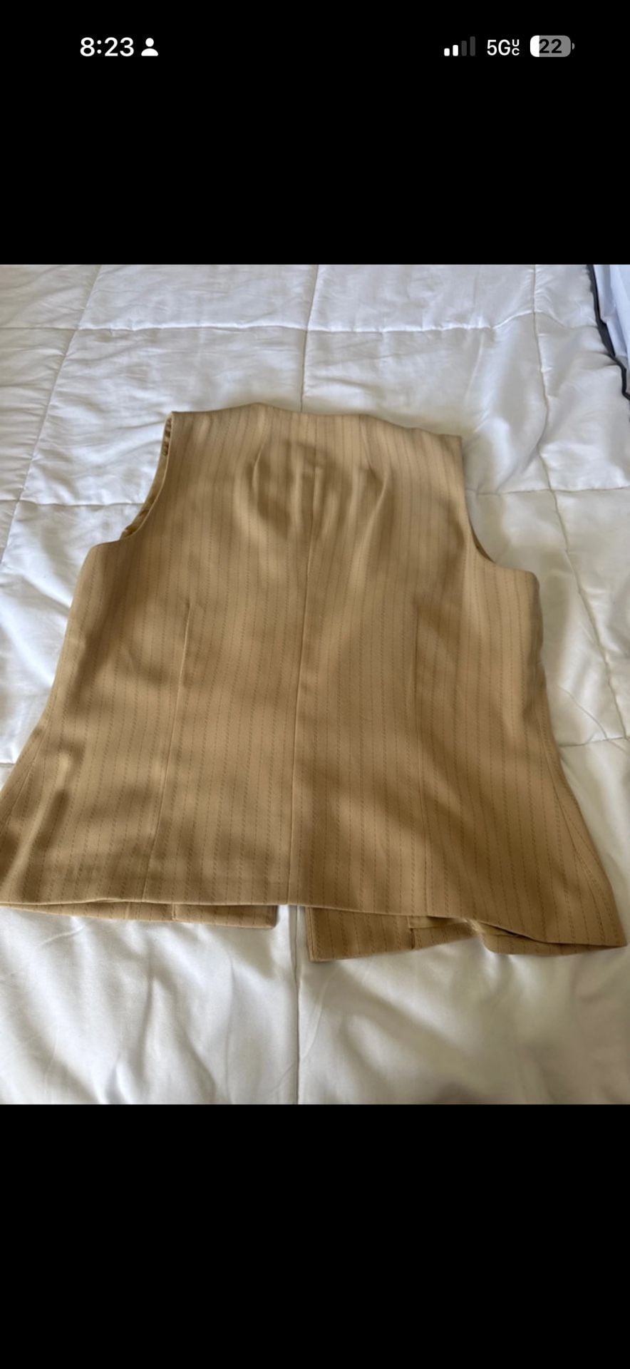 Amanda Smith Pinstripe Vest Size 12Beige 8
