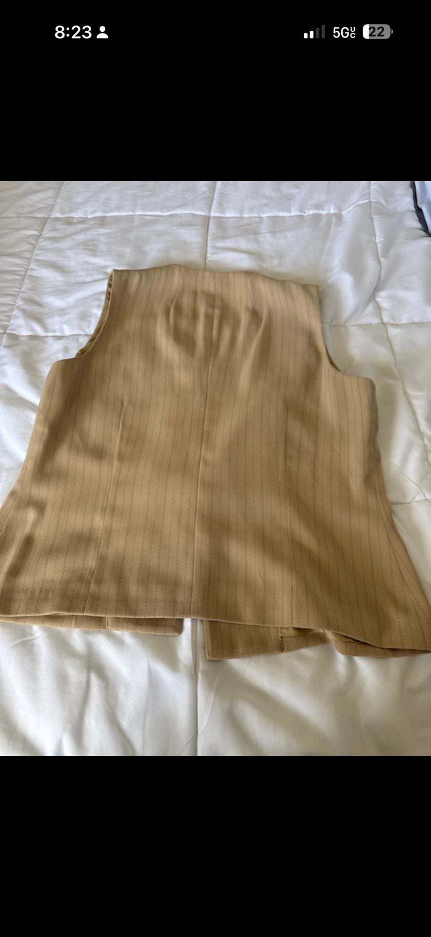 Amanda Smith Pinstripe Vest Size 12Beige 9