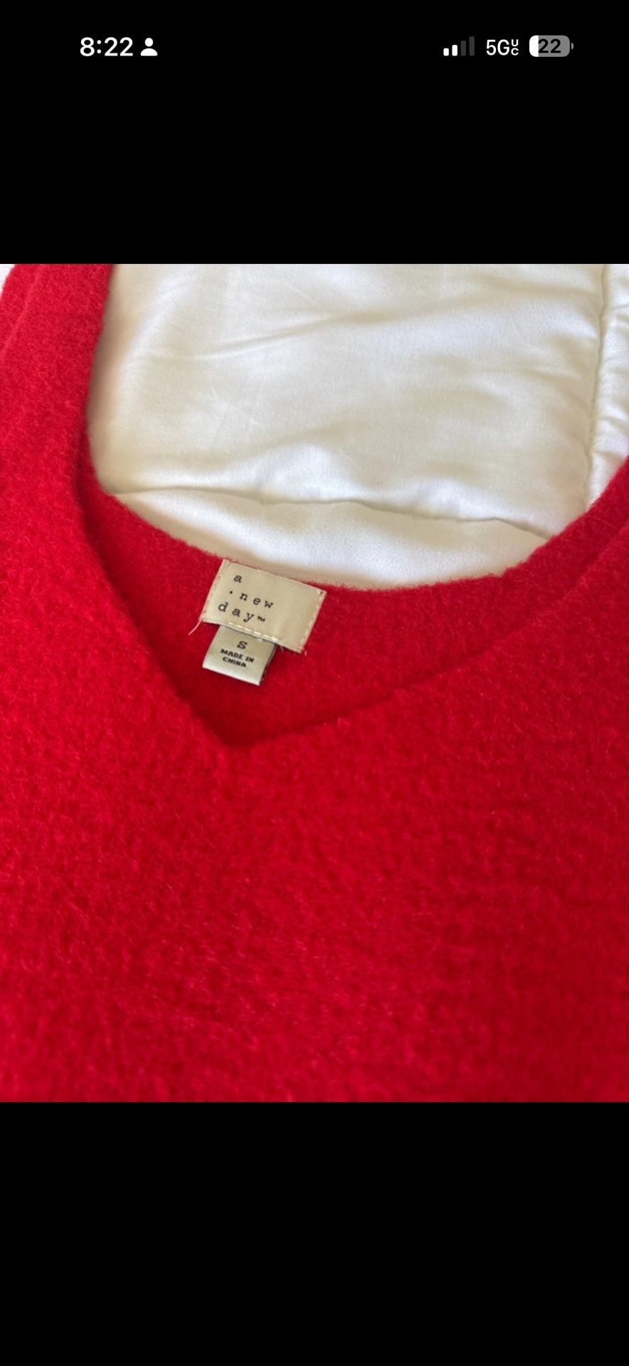 A New Day Sweater Tank Size S Red Fuzzy Knit V-Neck 5