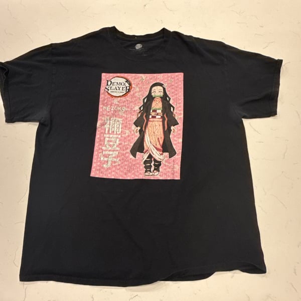 Demon Slayer Nezuko Kamado Graphic T-Shirt Size XL Black Anime Tee