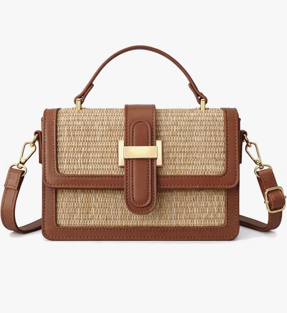 Top Handle Raffia Crossbody Bag New 2