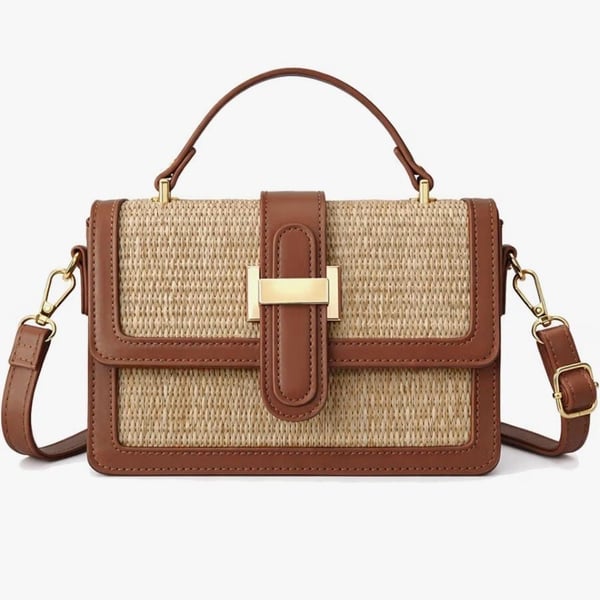 Top Handle Raffia Crossbody Bag New