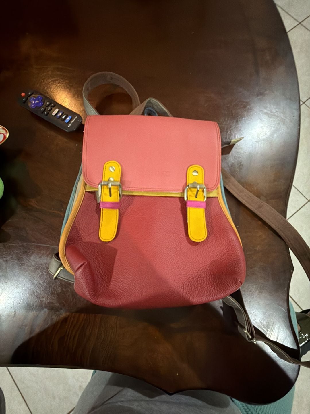 Soruka Freya Recycled Leather Colorblock Backpack Multicolored 2