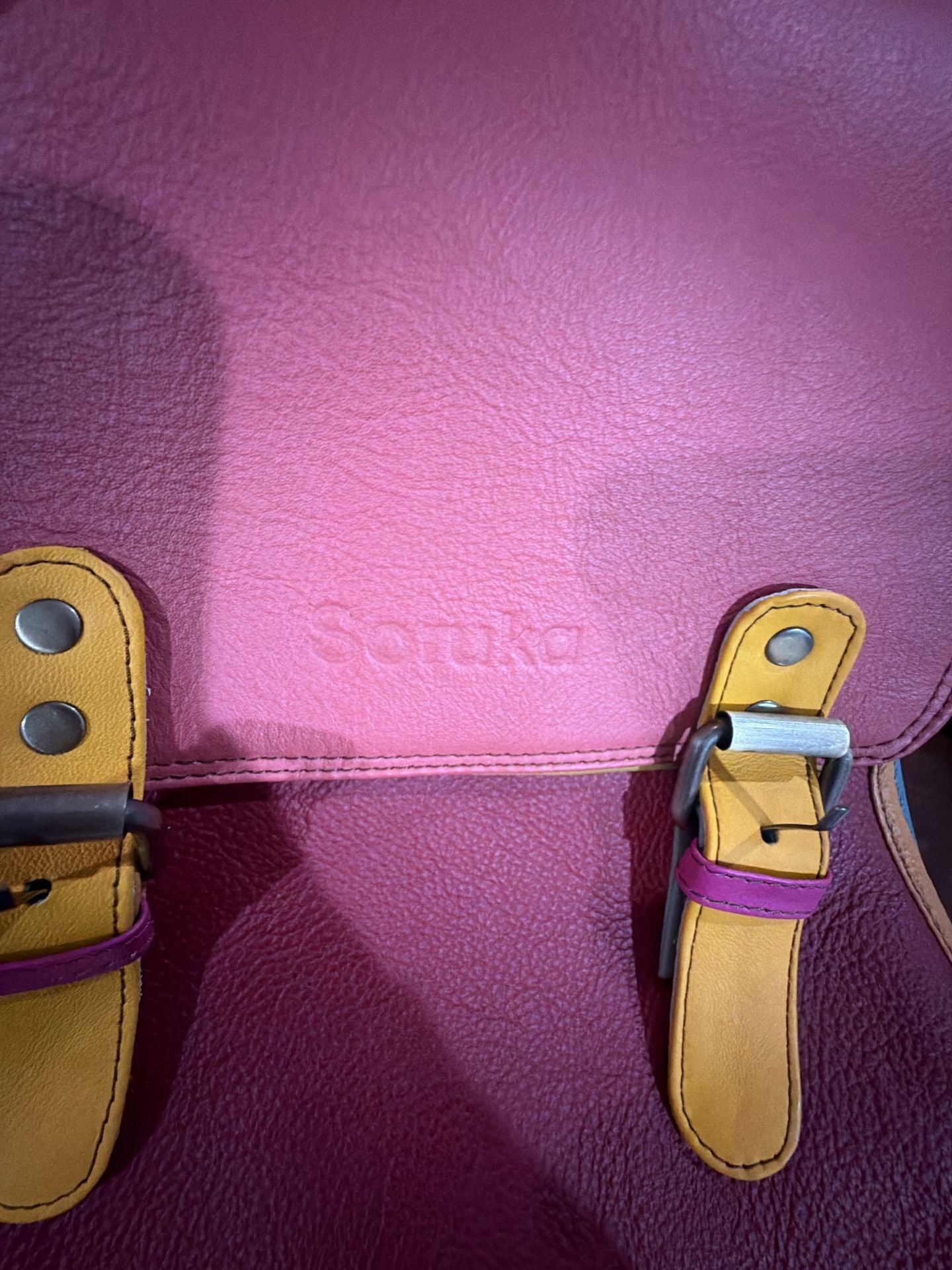 Soruka Freya Recycled Leather Colorblock Backpack Multicolored 3