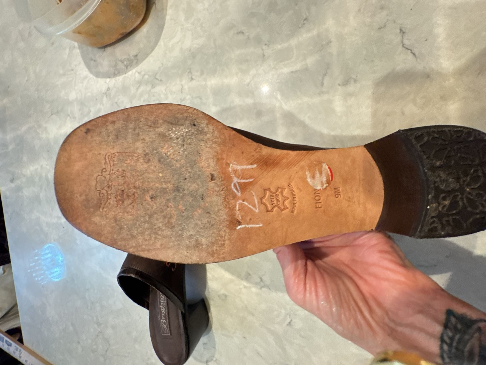 Brighton Fiona Size 9M Brown Embroidered Suede Clog Mules 6