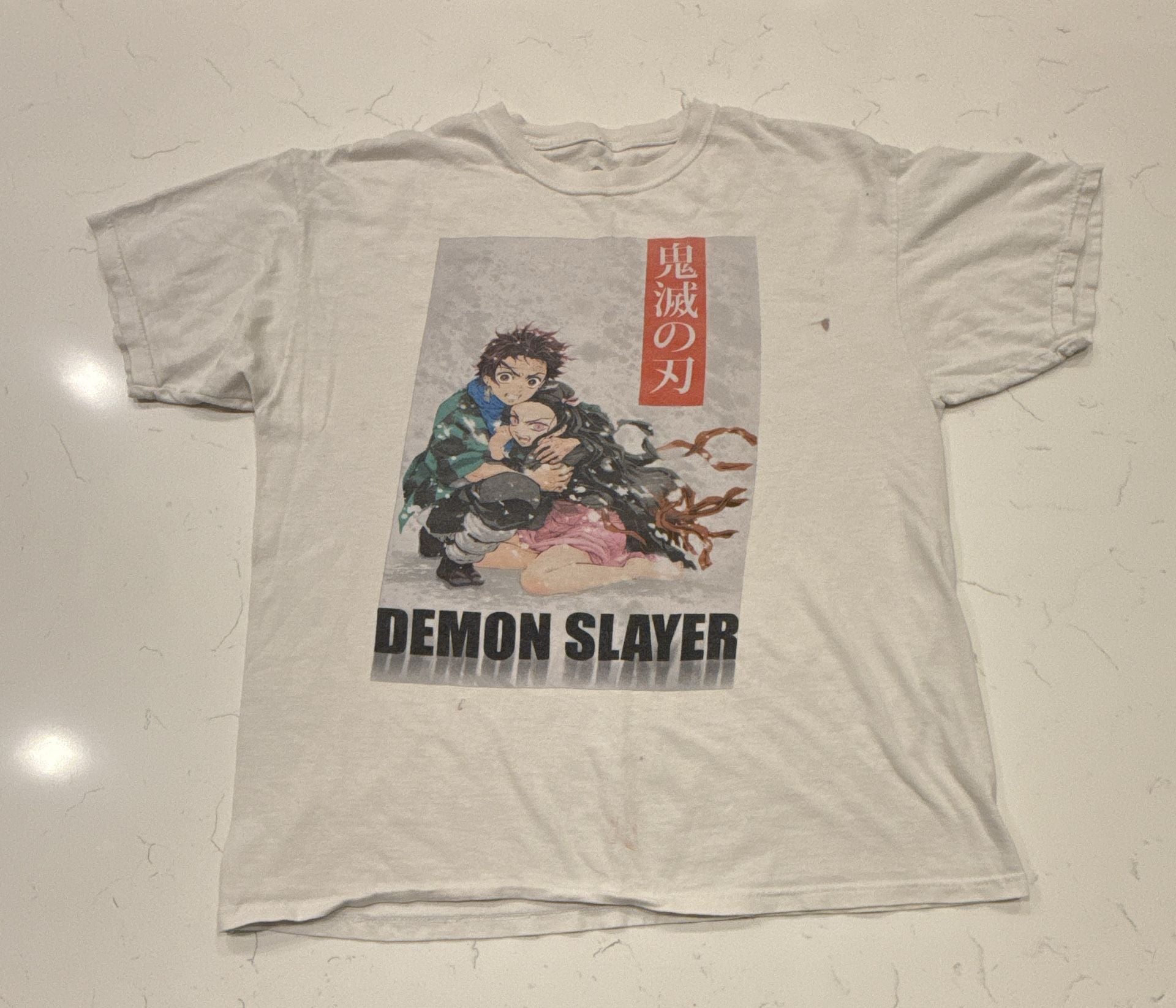 Demon Slayer Graphic T-Shirt Size XL White Anime Tanjiro Nezuko 2