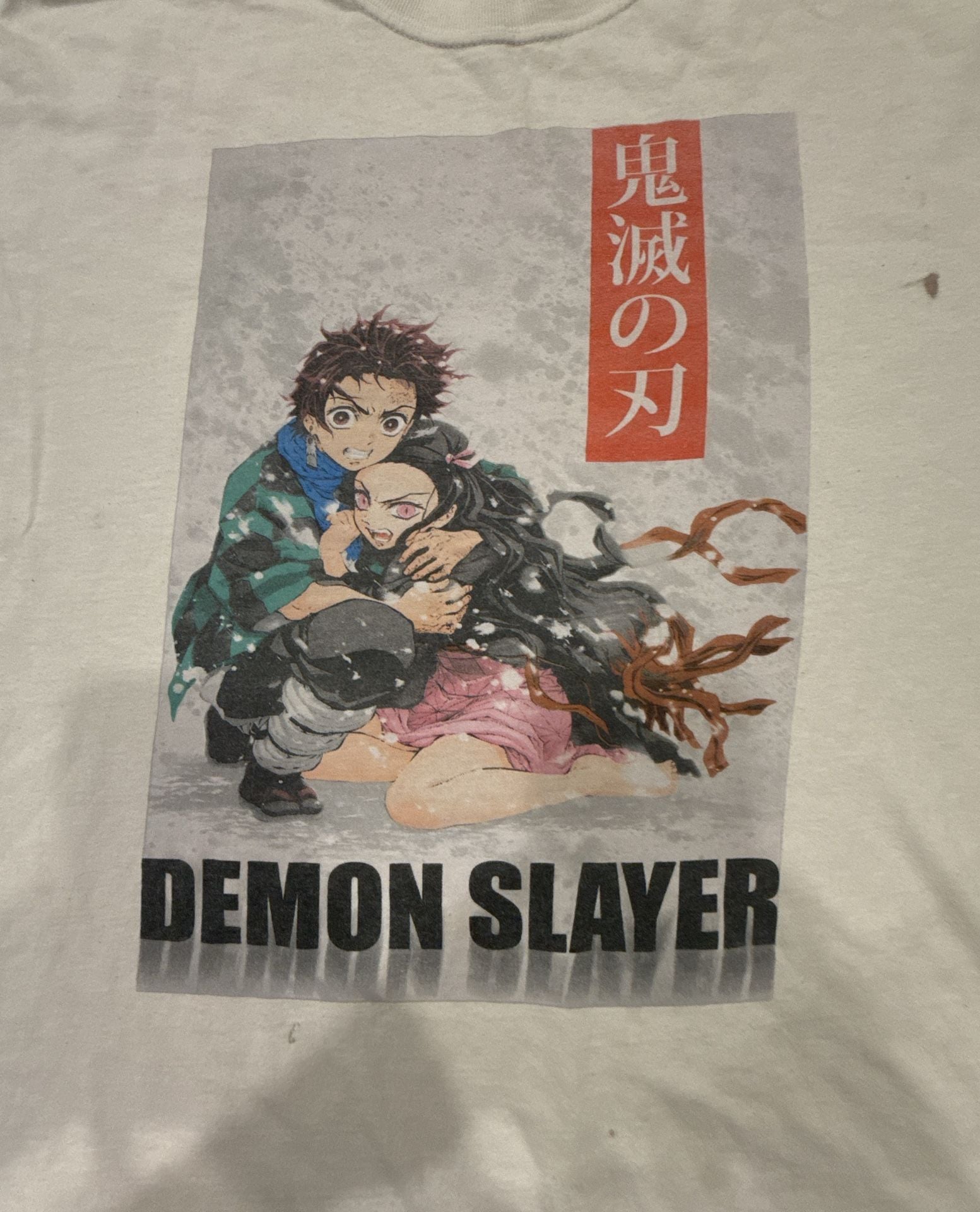 Demon Slayer Graphic T-Shirt Size XL White Anime Tanjiro Nezuko 3