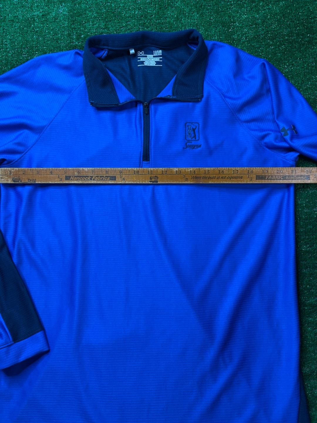 Under Armour TPC Sawgrass 1/4 Zip Pullover Size LG Blue Golf Long Sleeve 9