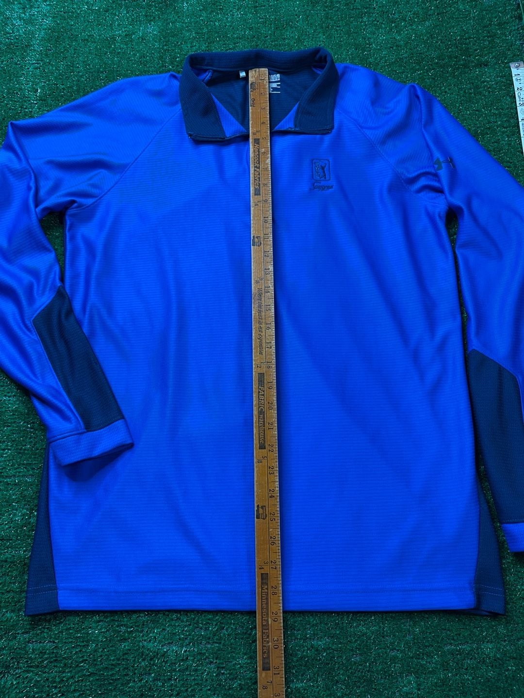 Under Armour TPC Sawgrass 1/4 Zip Pullover Size LG Blue Golf Long Sleeve 10