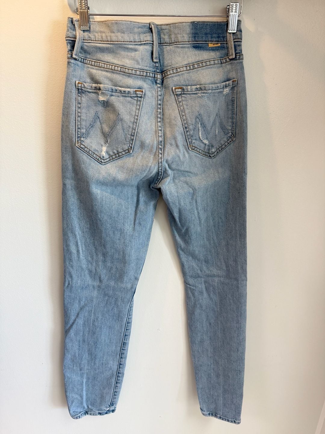 MOTHER Denim Jeans Light Wash Distressed 4