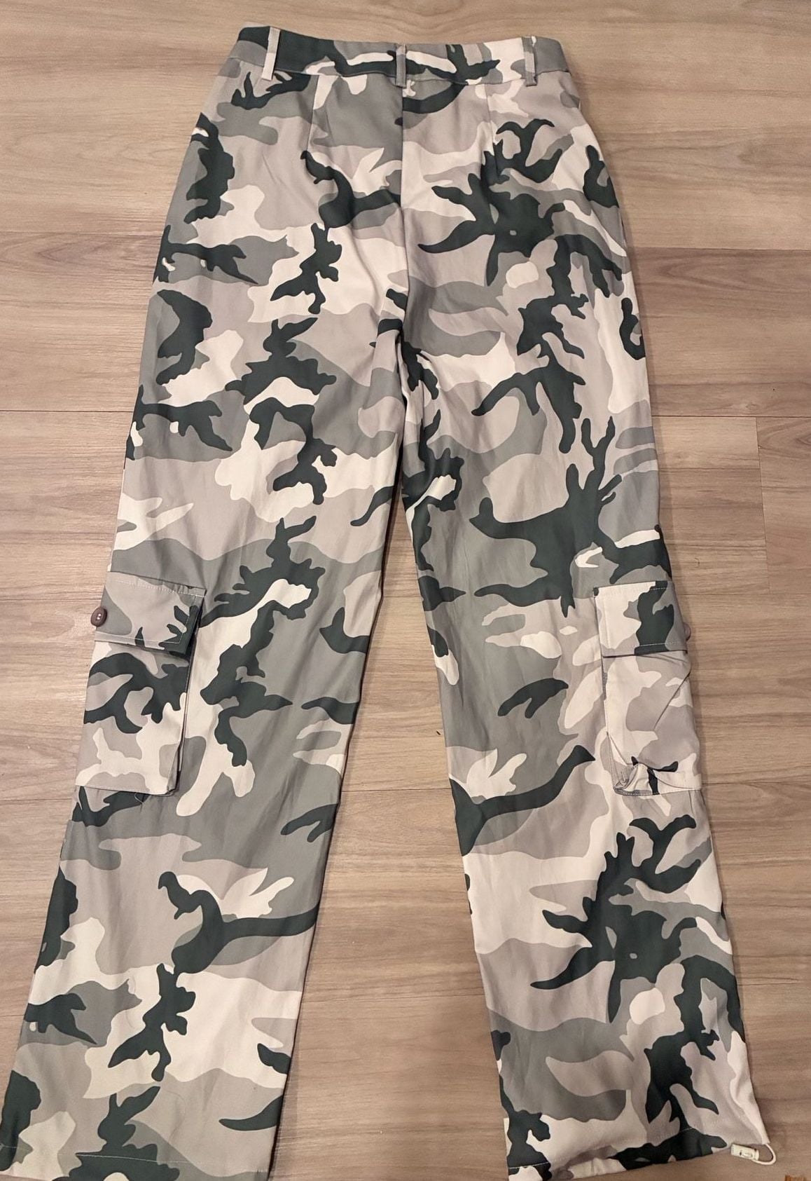 Women’s Cargo Pants Size 4/S Gray Camo Utility Cargo Trousers Pants 3