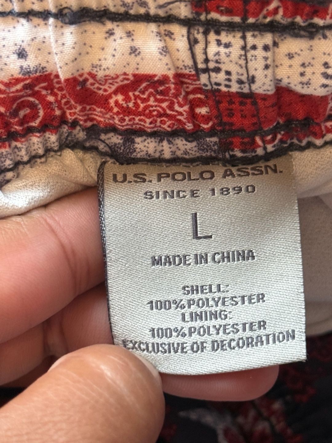 U.S Polo Assn Stars Stripes Bandana Swim Trunks size L 3