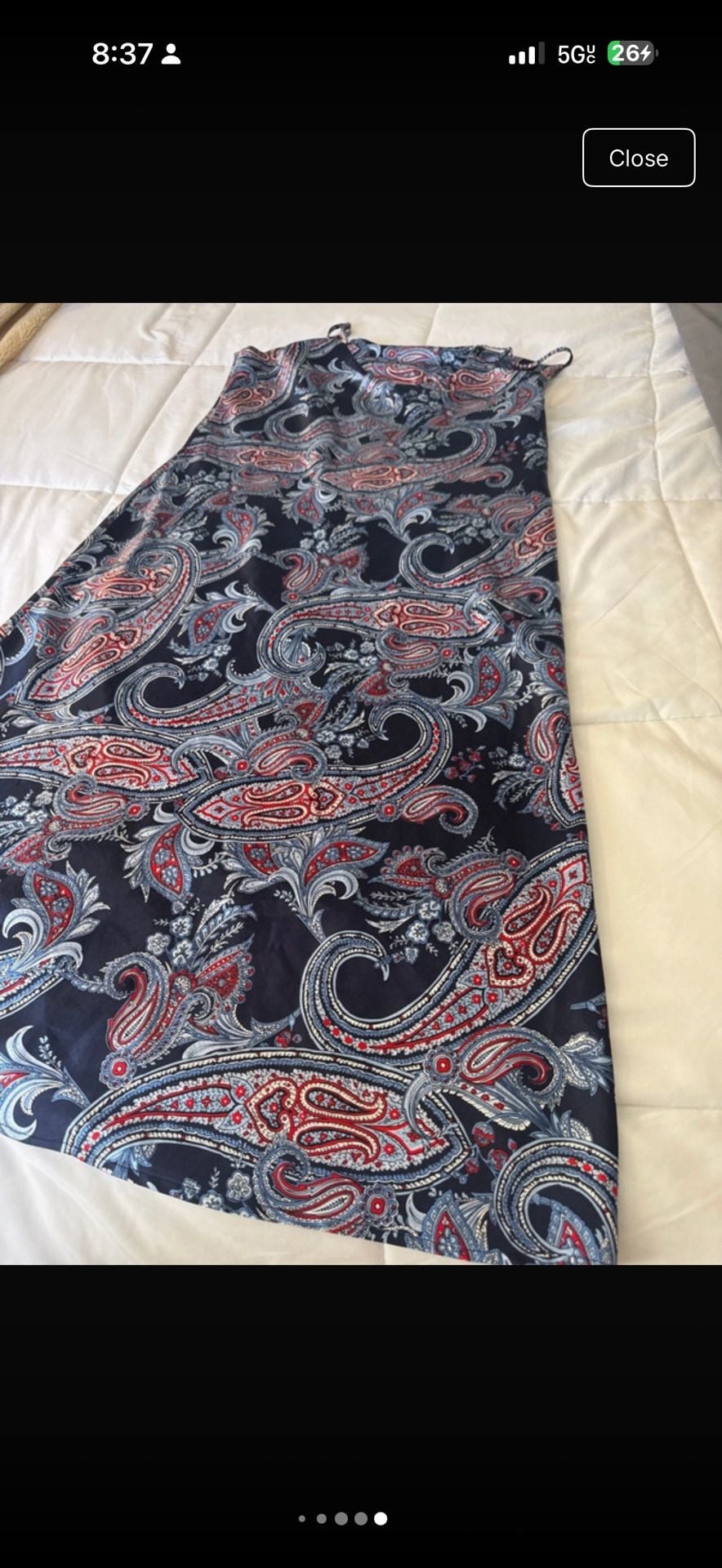 Emma & Michele Slip Dress Size M Blue Red Paisley Cowl Neck 4